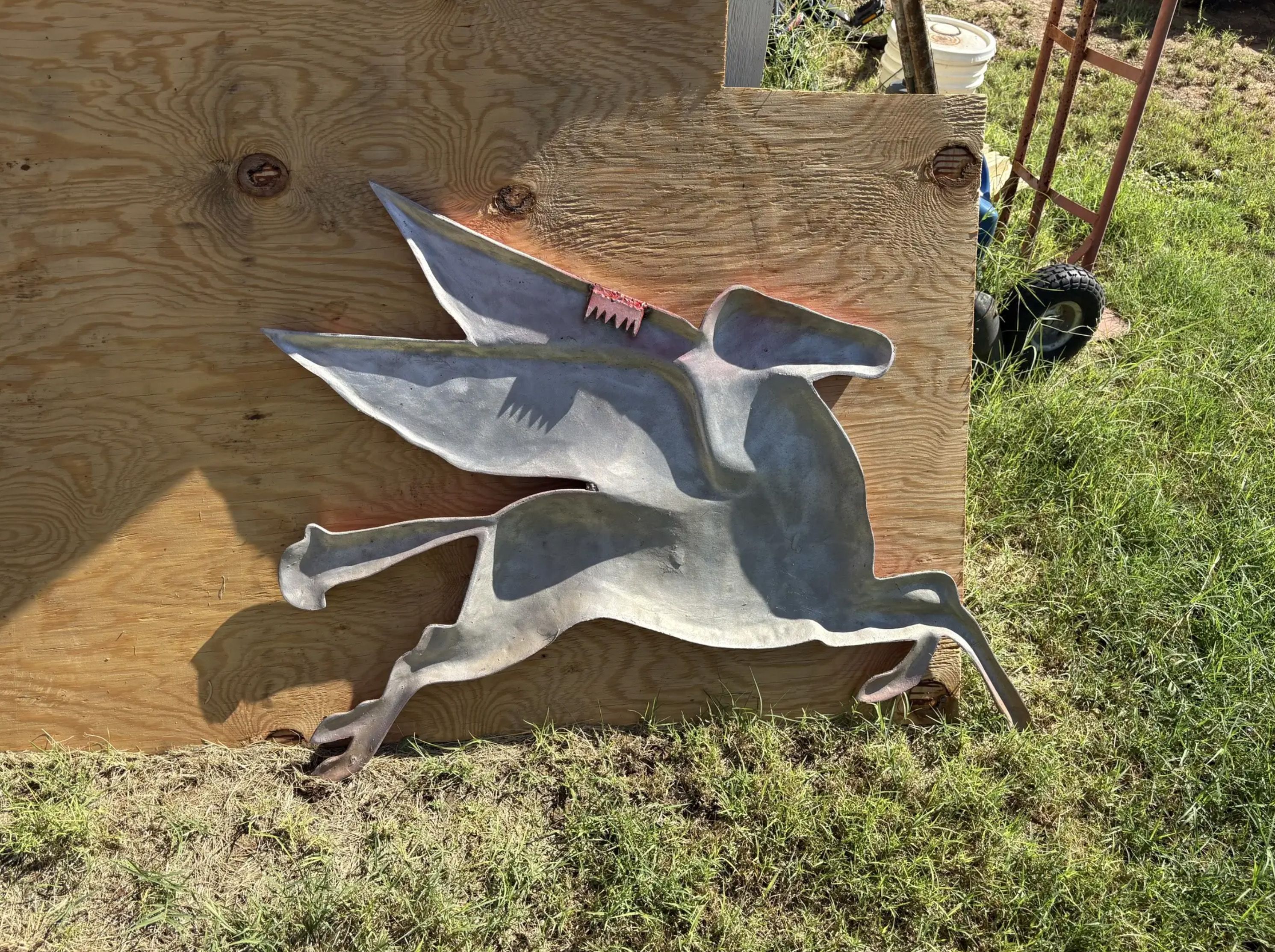 1930's Cast Aluminum Mobil Pegasus Sign — Sold | PCARMARKET