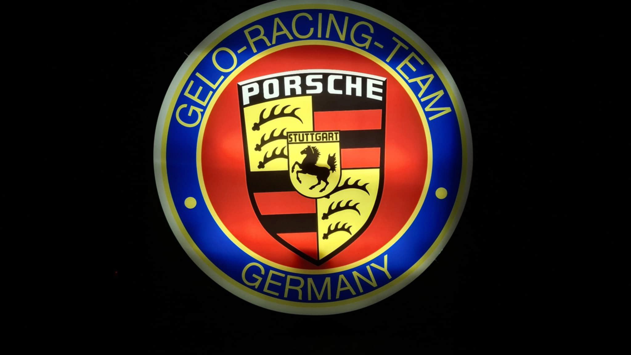 カンパニョーロ　ロゴプレート No Reserve Illuminated Porsche Gelo Racing Team Sign — Sold