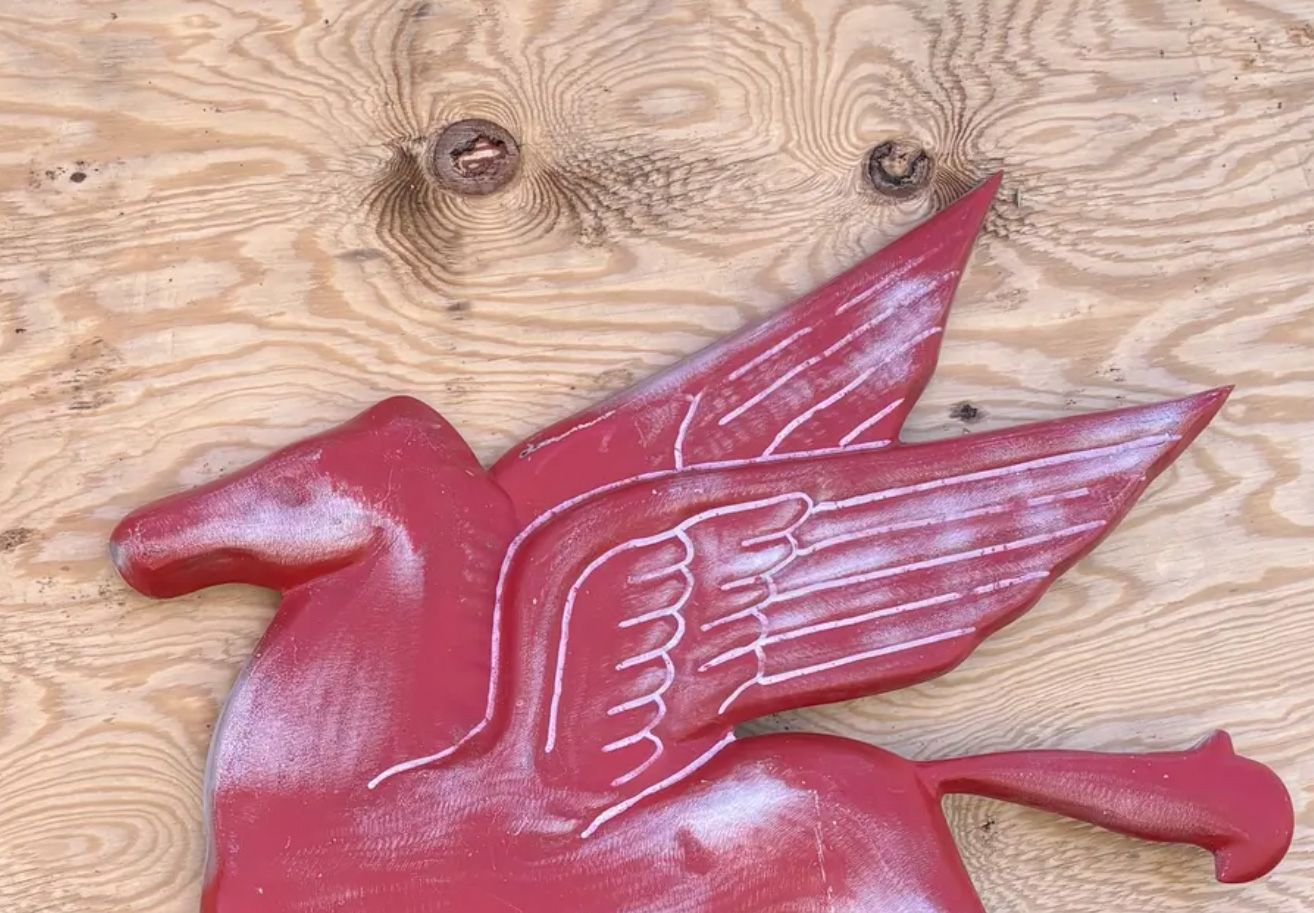 1930's Cast Aluminum Mobil Pegasus Sign — Sold | PCARMARKET