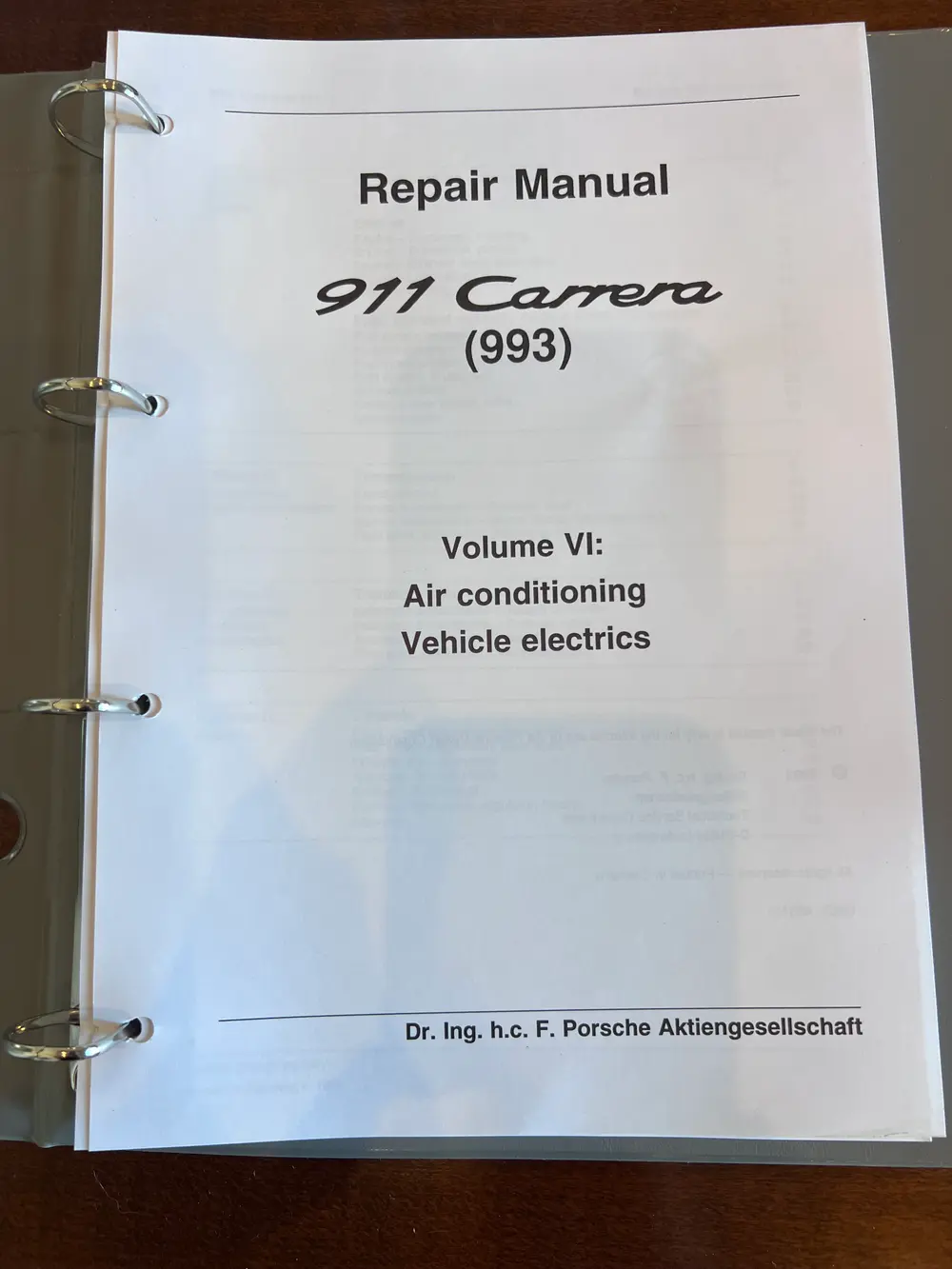 Porsche Factory 993 and Turbo Workshop Repair Manuals — Sold