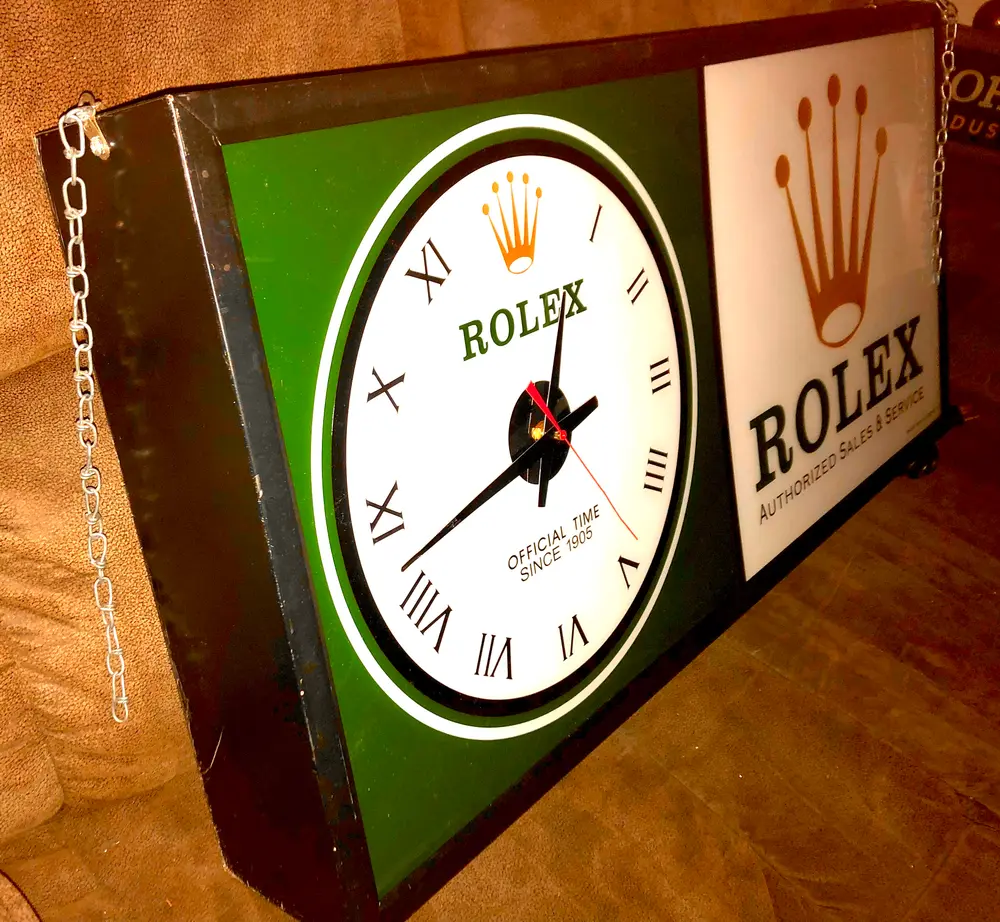 Illuminated Vintage Rolex Clock Sign (36