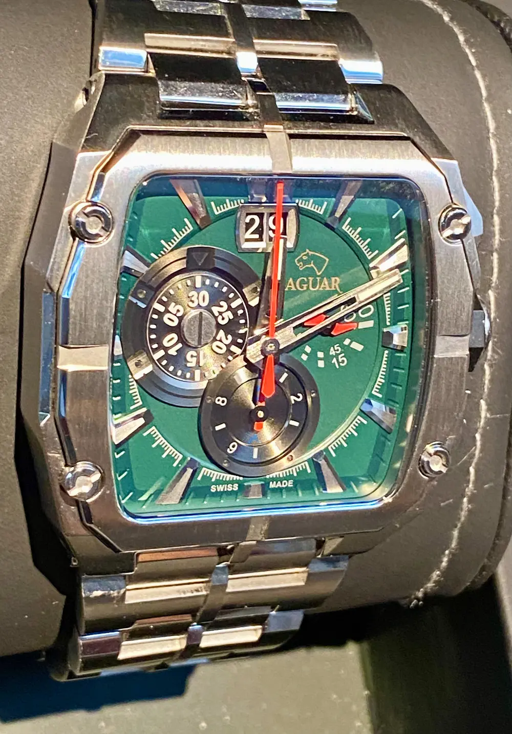 No Reserve Jaguar J639/A Swiss Chronograph Watch — Sold | PCARMARKET