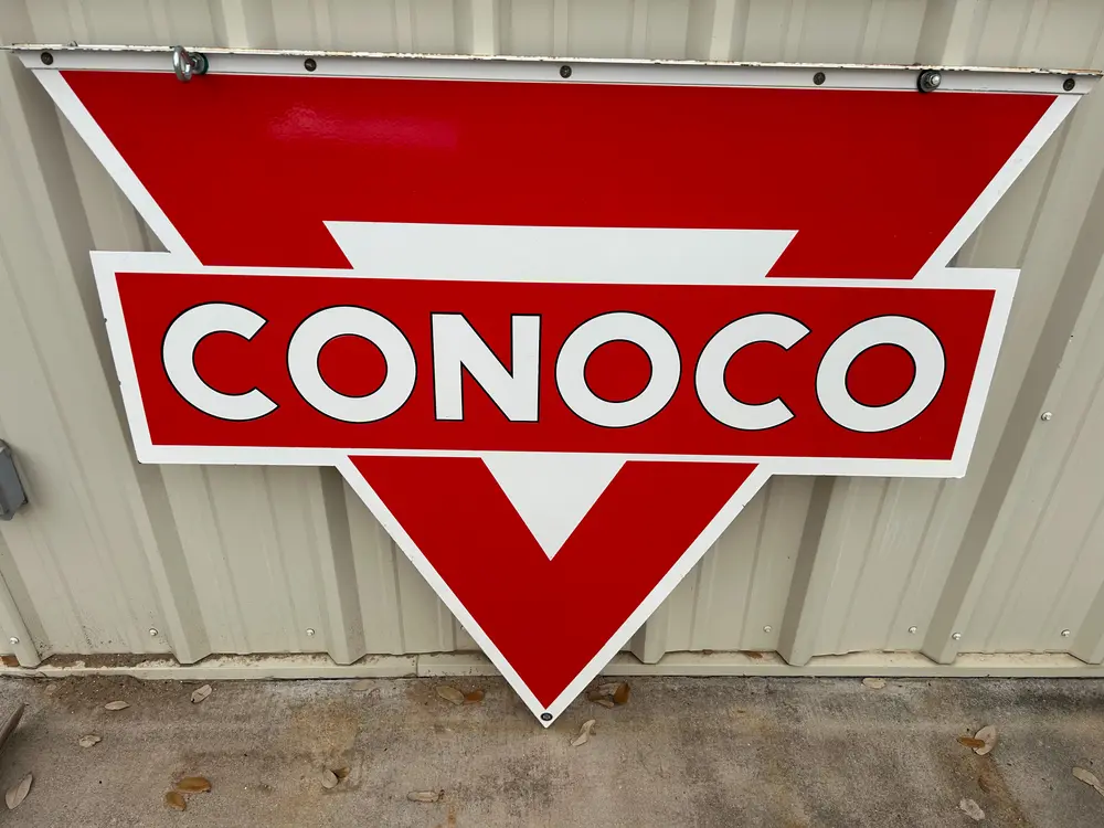 1950's Double Sided Porcelain Conoco Sign — Sold | PCARMARKET
