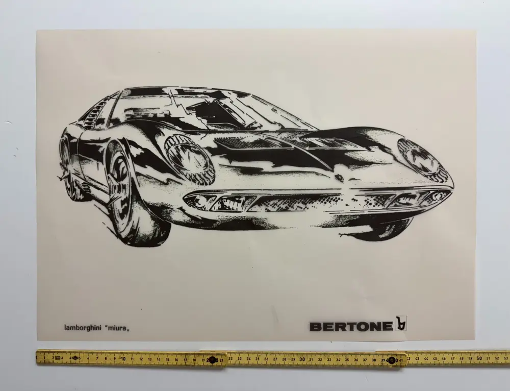 No Reserve Bertone Factory Blueprints and Stratos Zero Original Photos