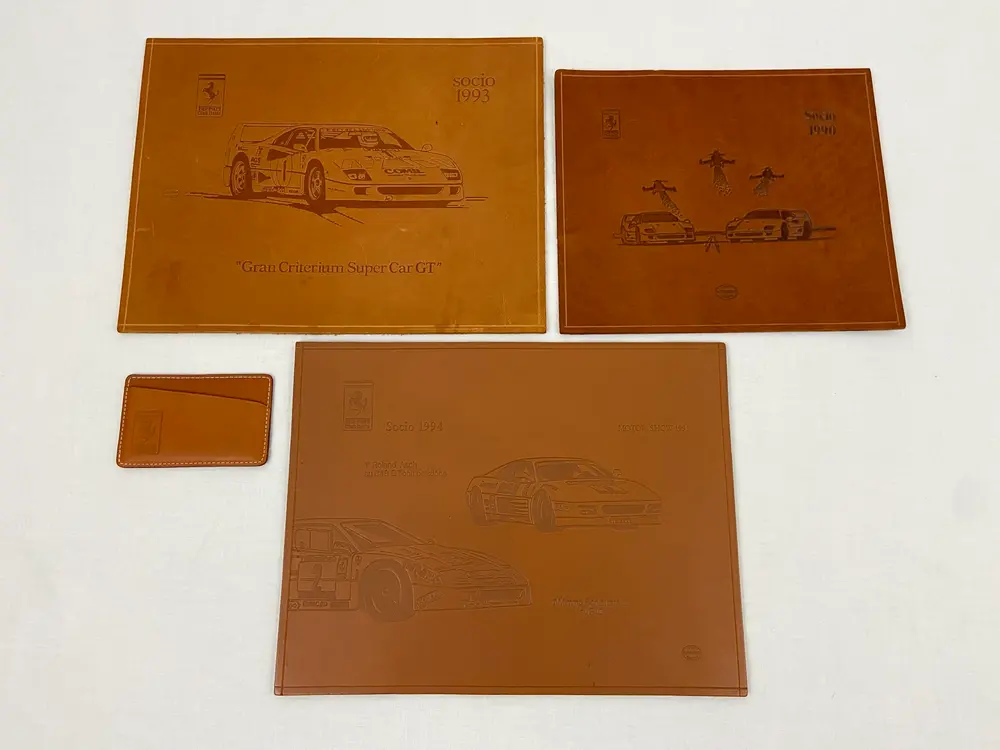No Reserve Ferrari Club Italia Leather Commemorative Plaques By