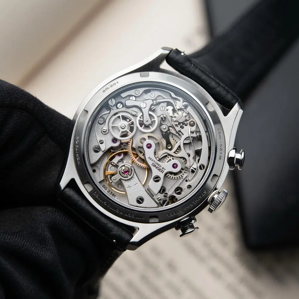 2025 Singer Reimagined Heritage Chronograph Watch Ref SR601 Full Set