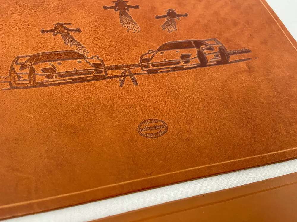 No Reserve Ferrari Club Italia Leather Commemorative Plaques By
