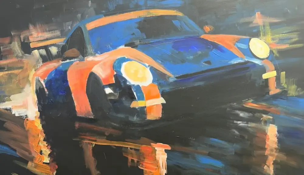 No Reserve Impressionist Style Porsche 911 Painting — Sold