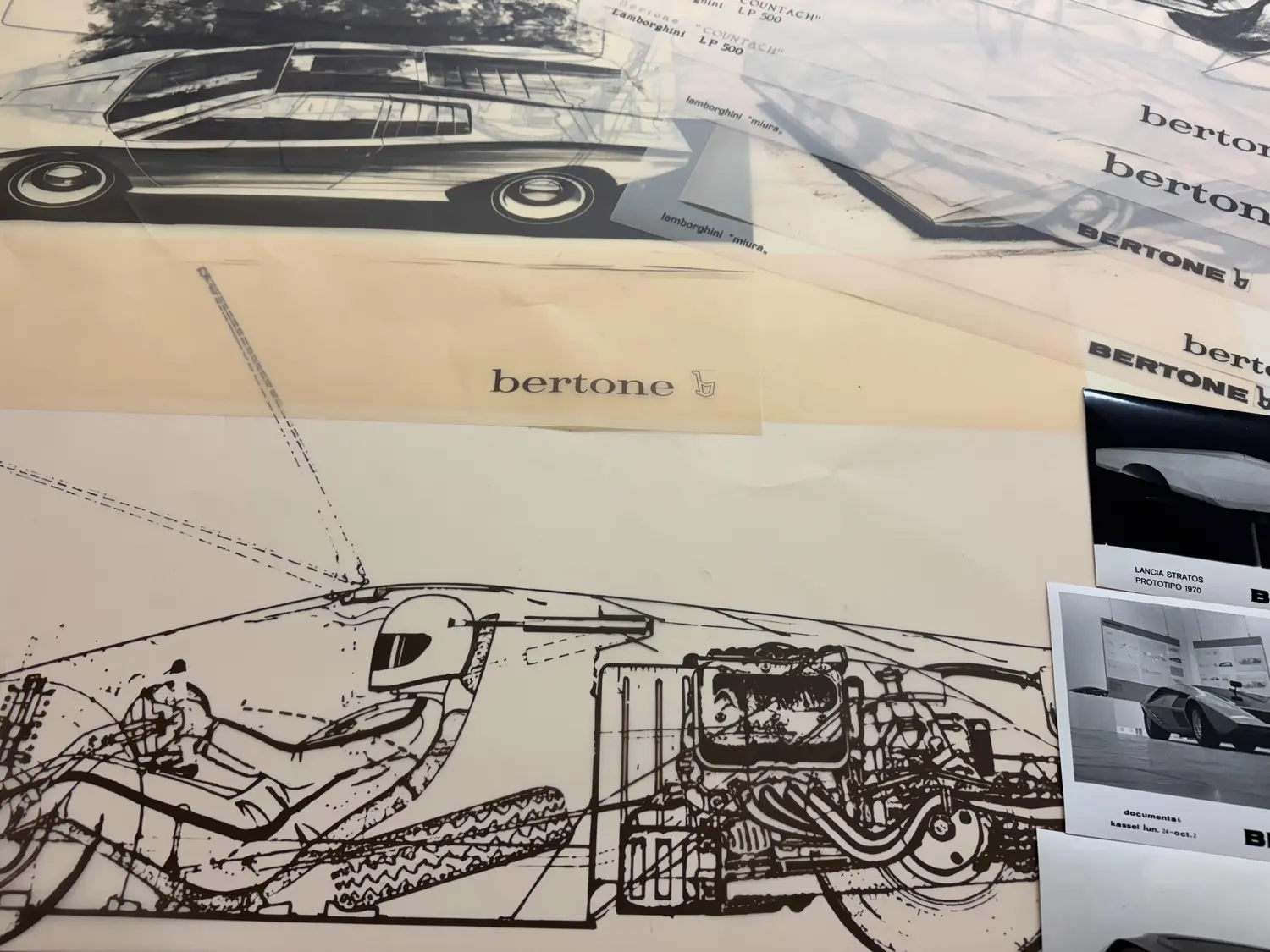 No Reserve Bertone Factory Blueprints and Stratos Zero Original Photos