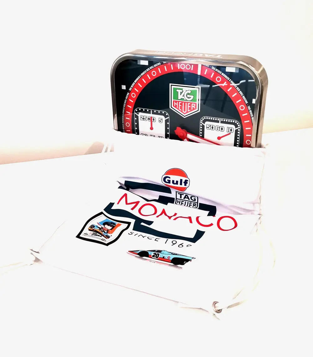 No Reserve TAG Heuer Monaco Red Bull Racing Wall Clock — Sold