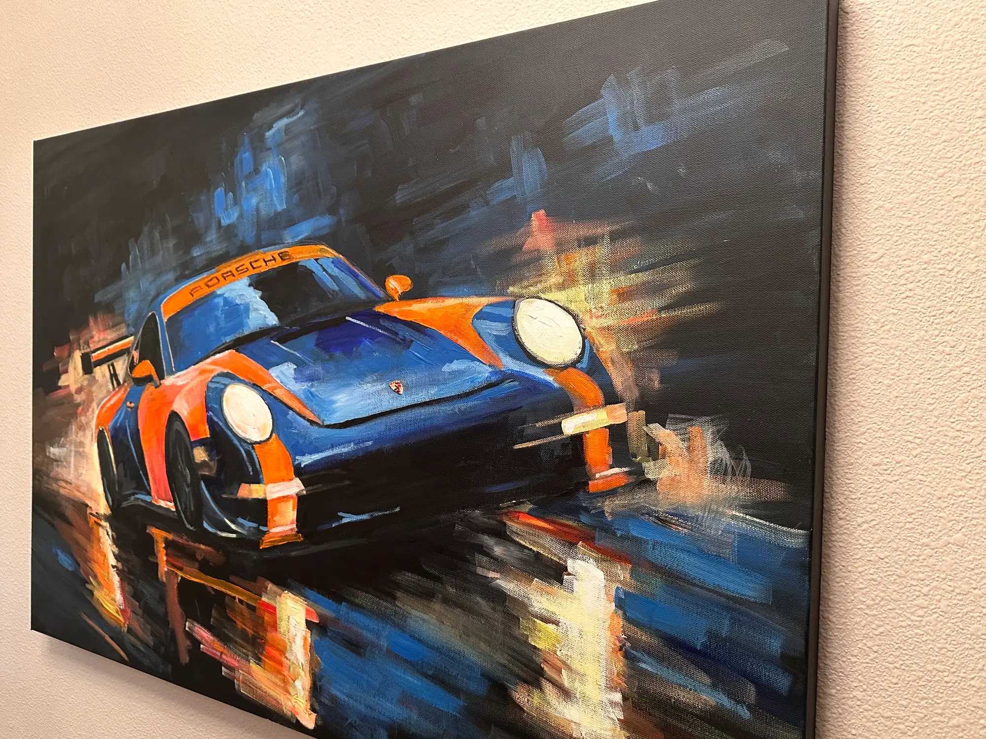 アート・デザイン・音楽 Male Nudes (Passionate Pursuits S.) No Reserve Impressionist Style Porsche 911 Painting — Sold