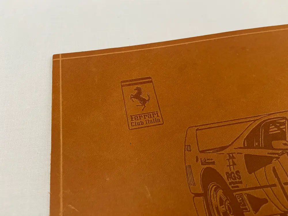 【幻の会員限定】90s Ferrari Club Italia オフィシャ当時物 No Reserve Ferrari Club Italia Leather Commemorative Plaques By