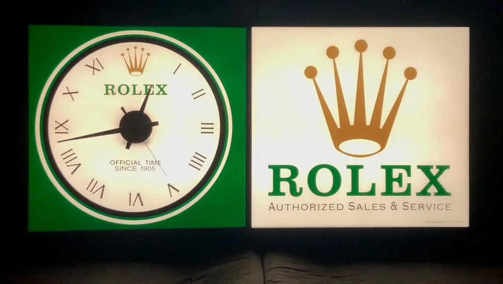Illuminated Vintage Rolex Clock Sign (36