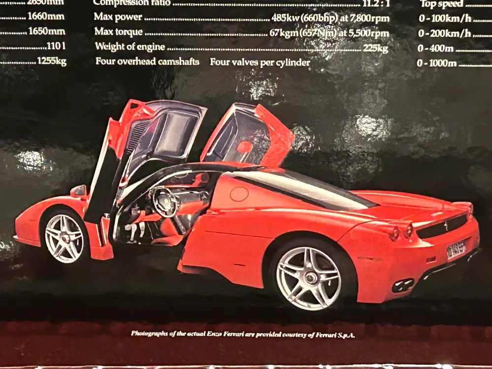 Ferrari Enzo Model and Signed Artwork by Artist Richard Pietruska