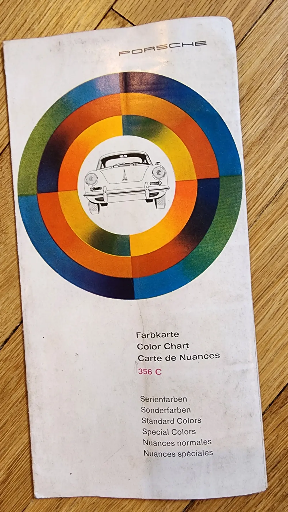 Original Porsche 356 C Driver's Manual and Interior Color Chart