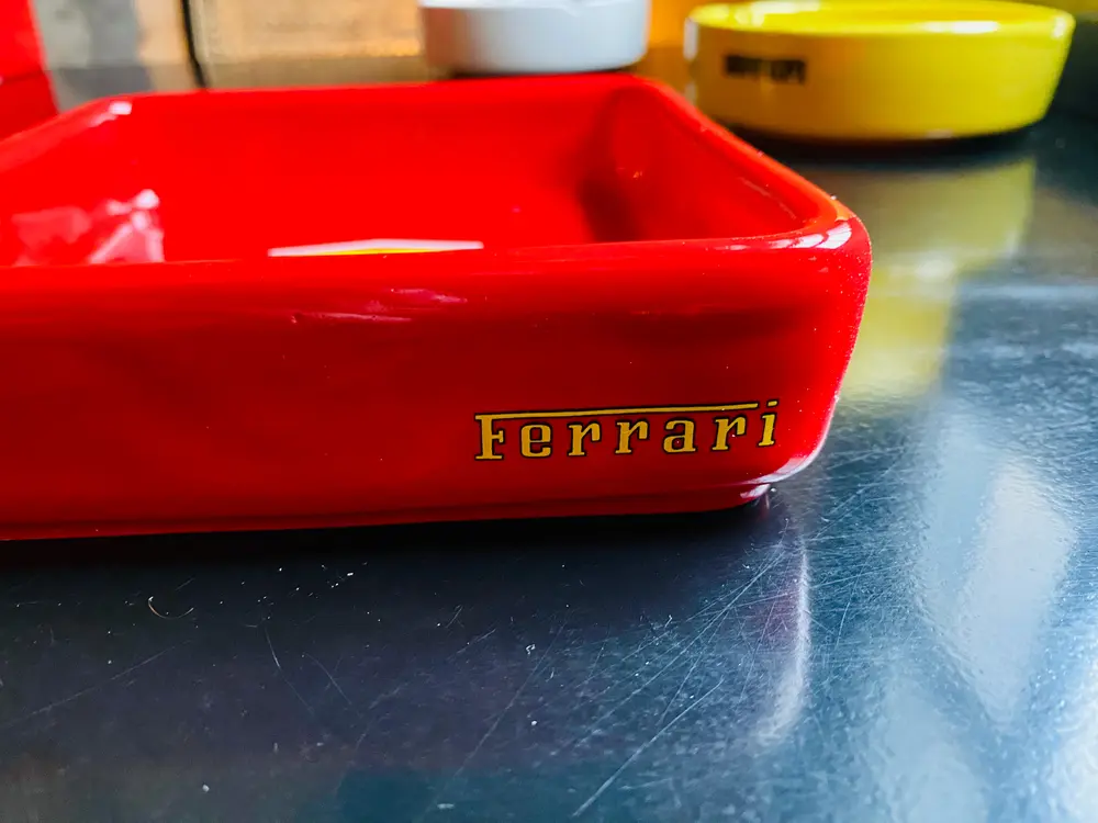 フェラーリ灰皿 Collection of 9 vintage Ferrari & Marlboro Ashtrays — Sold