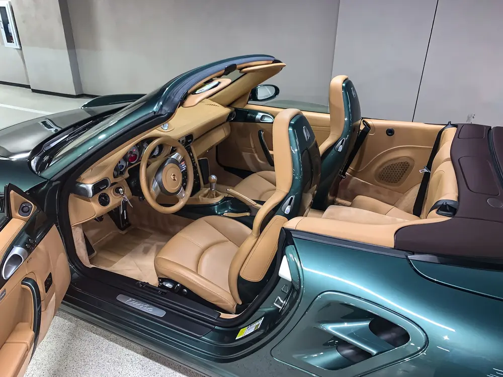 15K-Mile 2009 Porsche 997 Turbo Cabriolet 6-Speed Malachite Green
