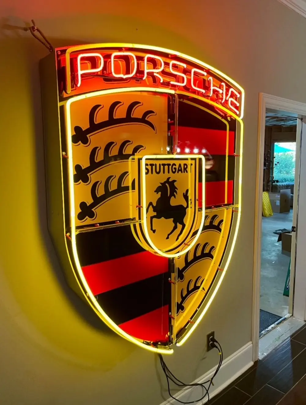 Porsche Crest Neon Sign — Sold | PCARMARKET