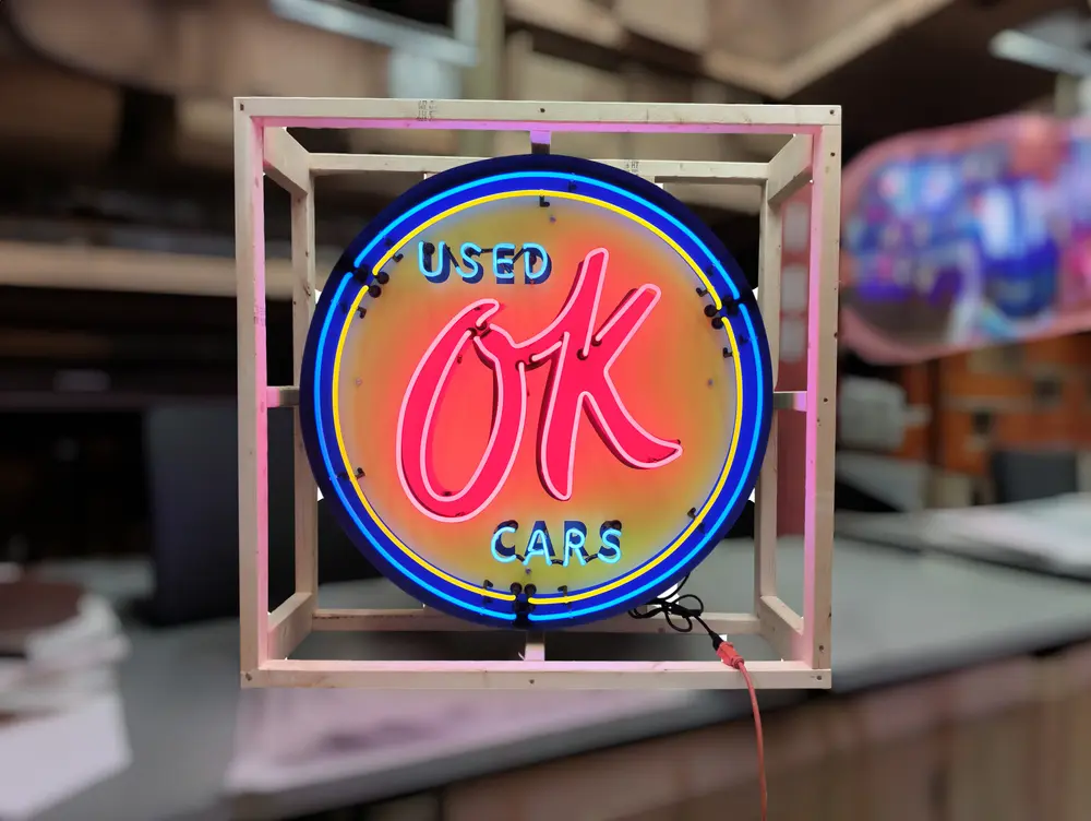 OK Used Cars Neon Sign — Auction Ended | PCARMARKET