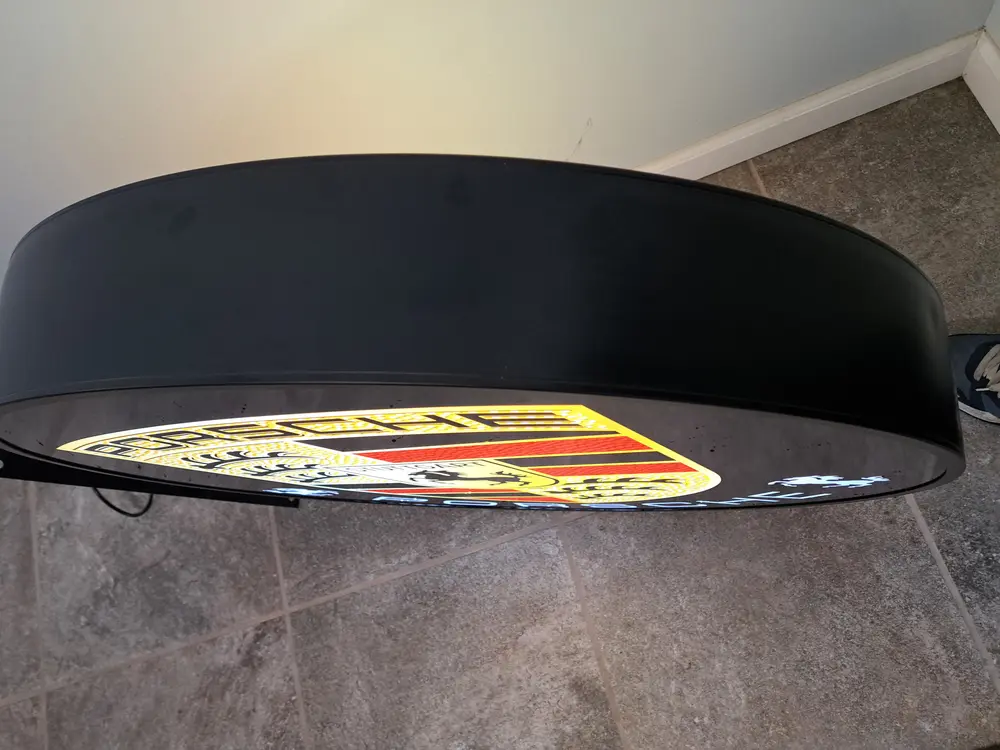 No Reserve Double-Sided Illuminated Porsche Style Sign — Sold