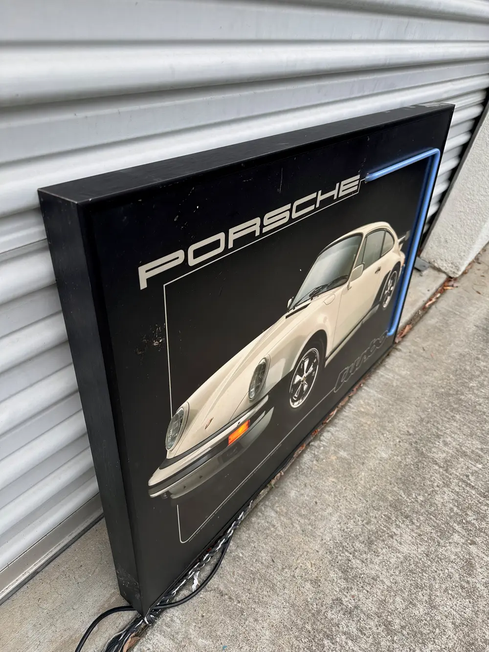 Neon Illuminated 1980s Porsche Advertisement — Auction Ended