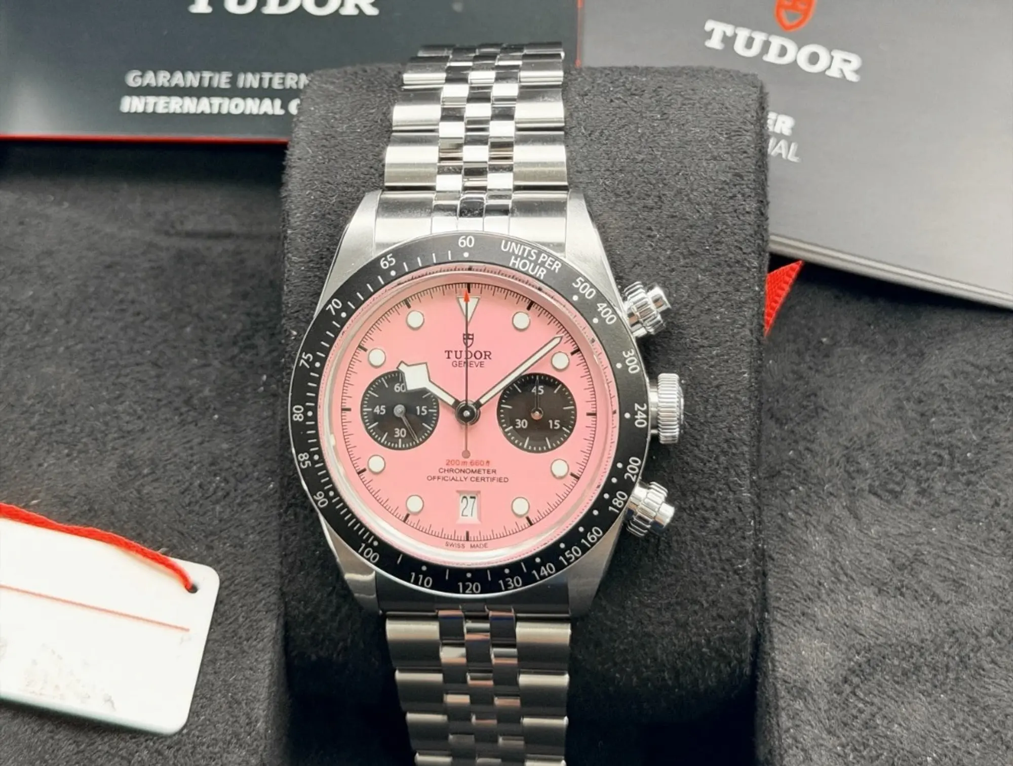 New 2026 Tudor Black Bay Pink Flamingo Chronograph Watch Ref