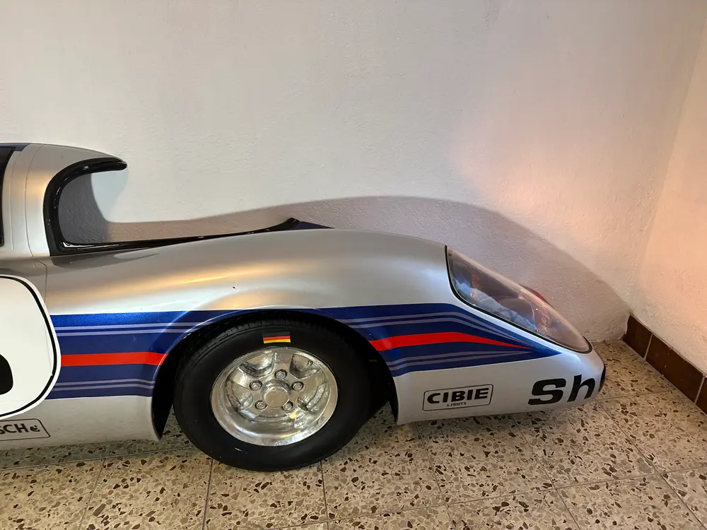 Illuminated Half of a Porsche 917 Martini Racing Wall Decor — Sold