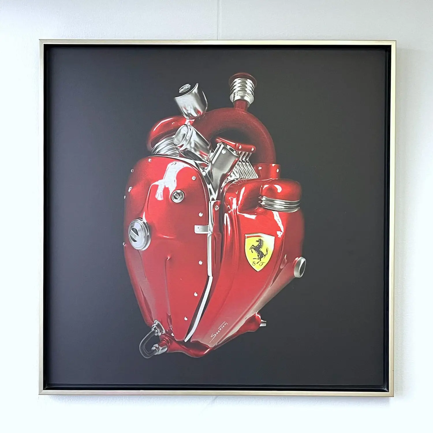 No Reserve ''Engine Heart Ferrari'' Artwork — Sold | PCARMARKET
