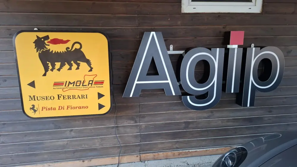 Illuminated Museo Ferrari Agip Sign — Sold | PCARMARKET