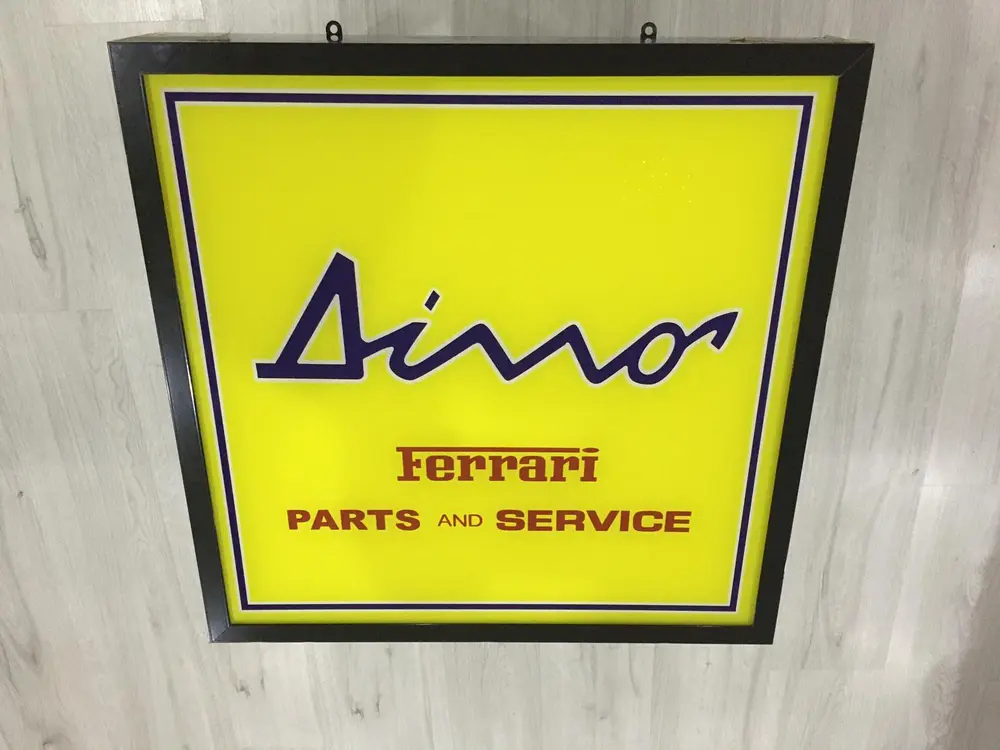 No Reserve Dino Ferrari Parts and Service Style Sign — Sold
