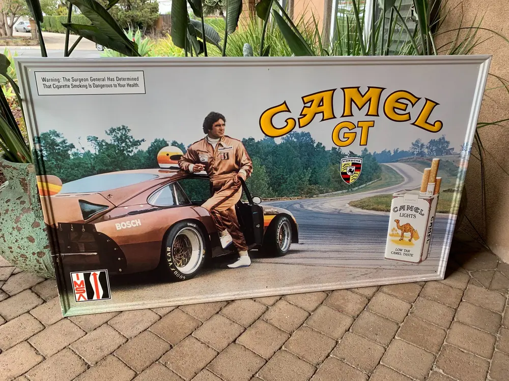 NO RESERVE - RARE IMSA Camel GT Porsche 935 Metal Sign (5' X 3')