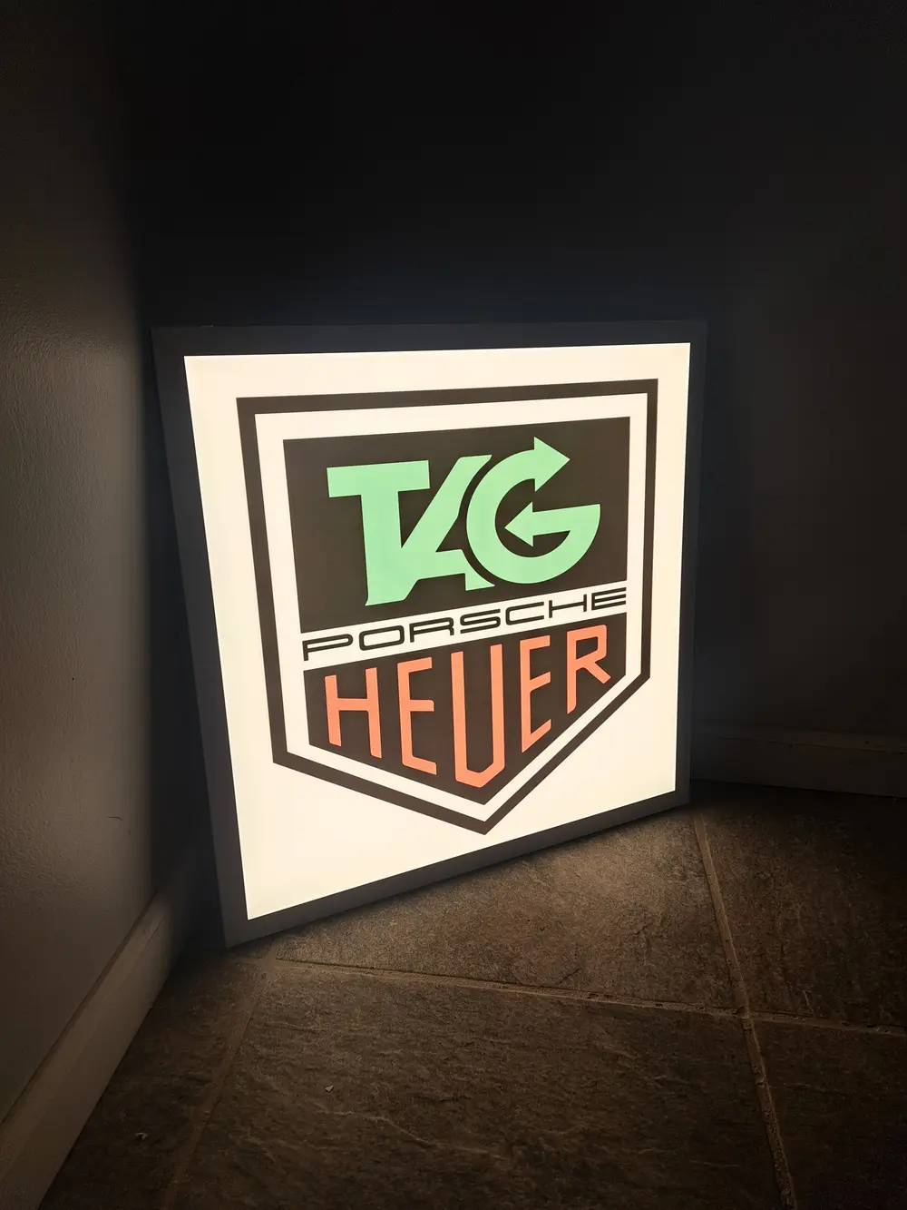 No Reserve Illuminated Tag Heuer Style Sign — Sold | PCARMARKET