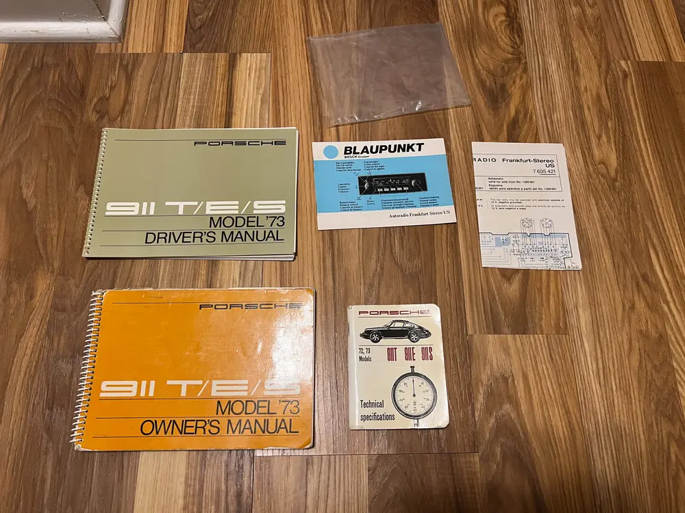 1973 Porsche 911RS/S/E/T Factory Tool Kit and Owners Manual