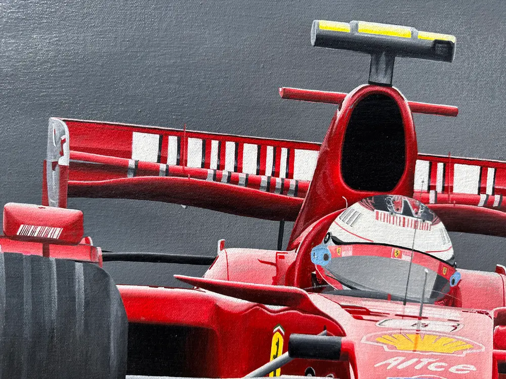 Ferrari Formula 1 Driver Kimi Raikkonen Painting By Mike Zagorski