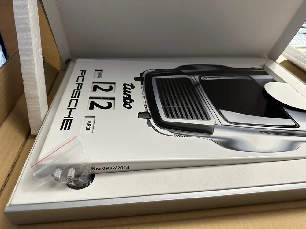 No Reserve Enamel Porsche 911 Turbo Perpetual Calendar w/Original Box