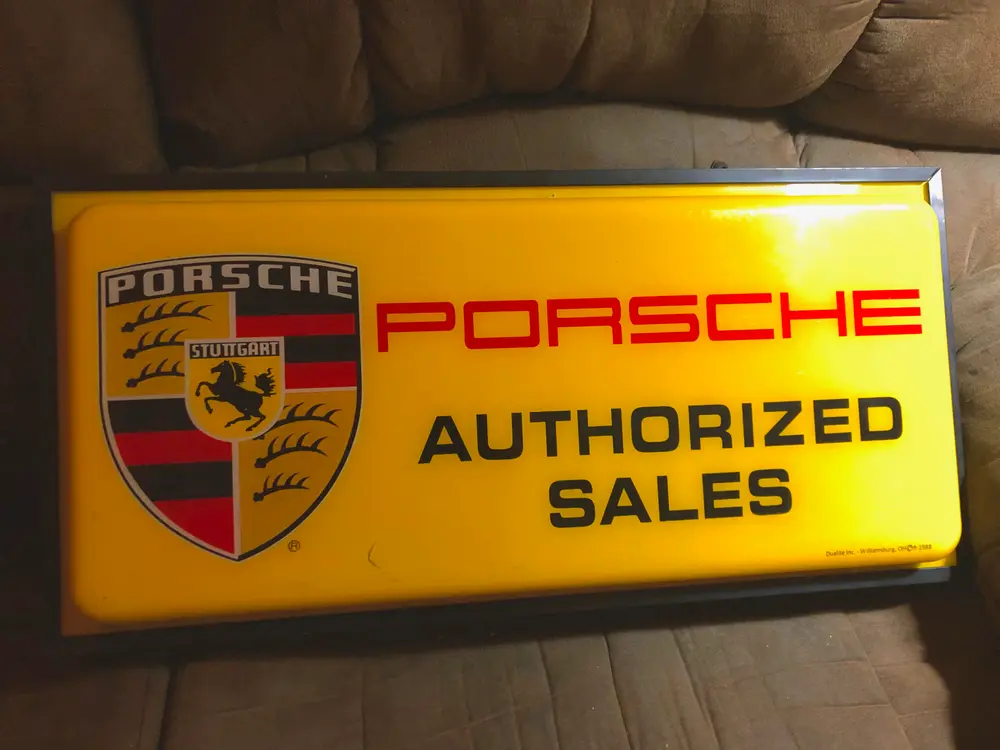 Illuminated Porsche Authorized Sales Sign — Sold | PCARMARKET