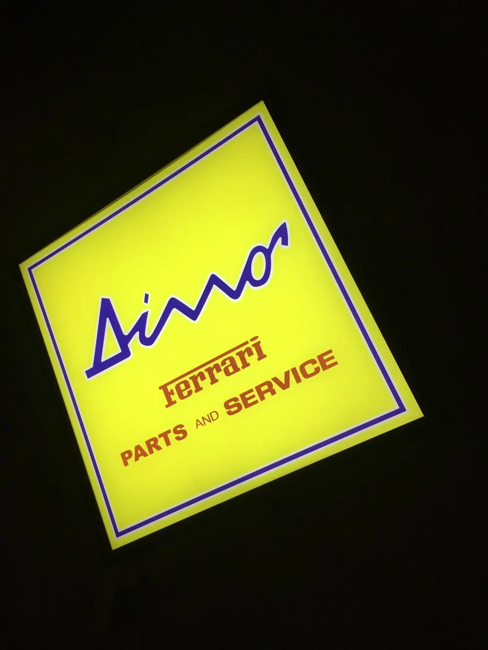 No Reserve Dino Ferrari Parts and Service Style Sign — Sold