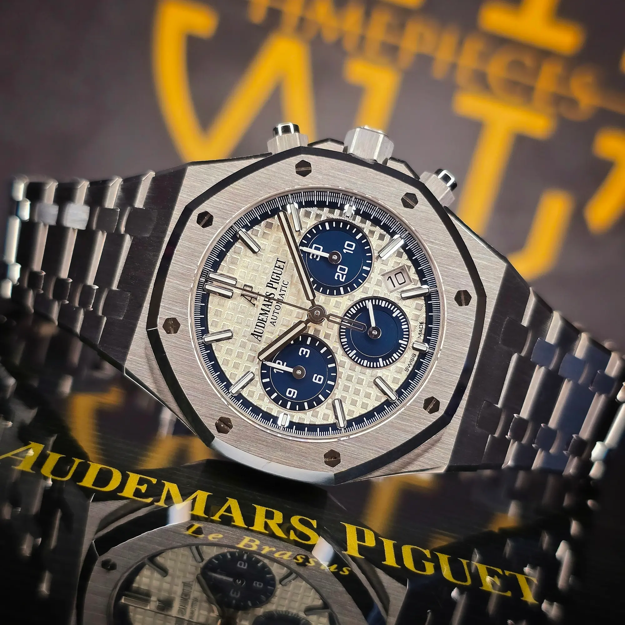 AUDEMARS PIGUET ガラスプレート Audemars Piguet Royal Oak Chrono Silver Panda 38MM Watch Ref