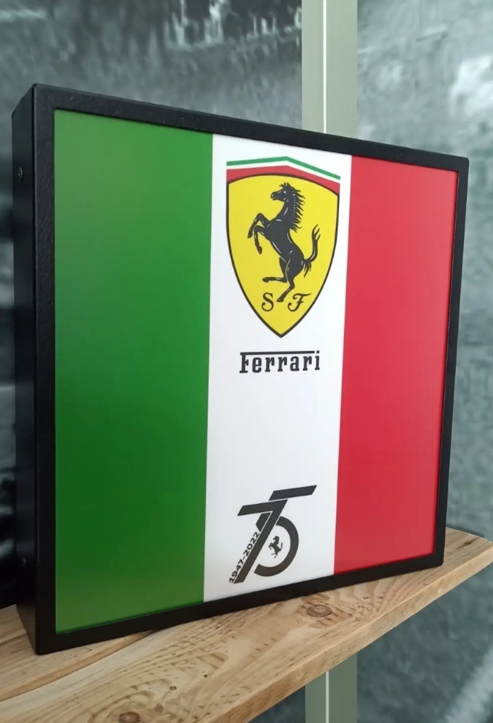 No Reserve Illuminated Ferrari 75th Anniversary Style Sign — Sold