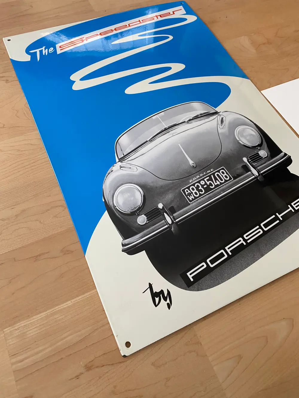 No Reserve Limited Production Porsche 356 Speedster Enamel Sign — Sold