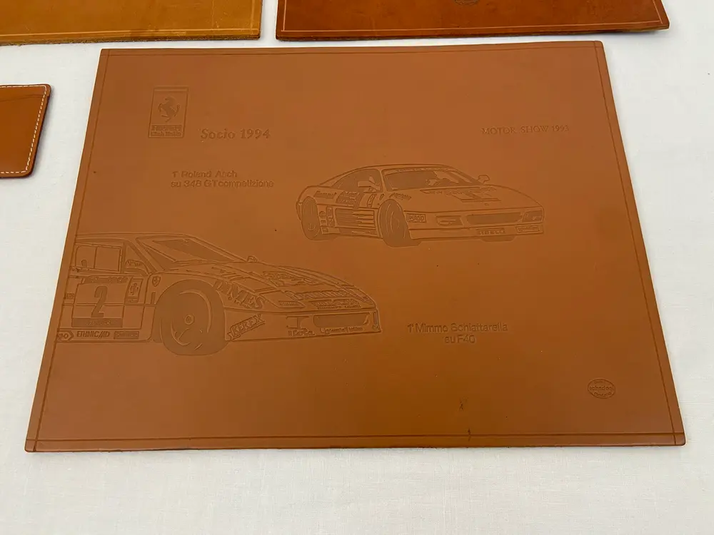 No Reserve Ferrari Club Italia Leather Commemorative Plaques By
