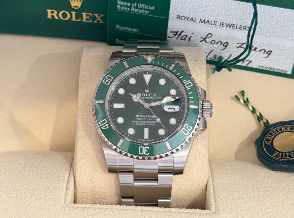 2017 Rolex Subamriner Hulk Watch Ref. 116610LV Full Set Auction
