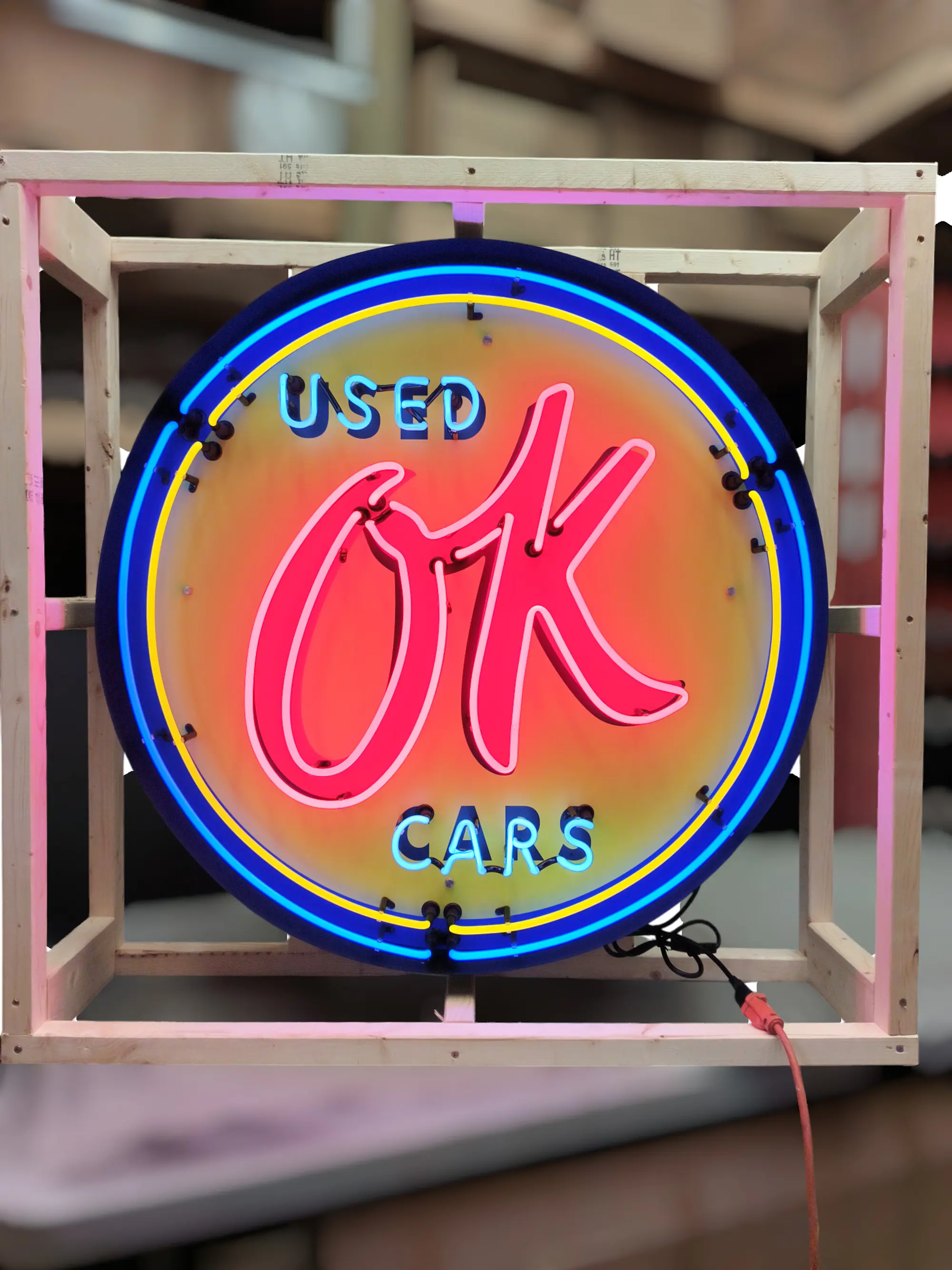 OK Used Cars Neon Sign — Auction Ended | PCARMARKET