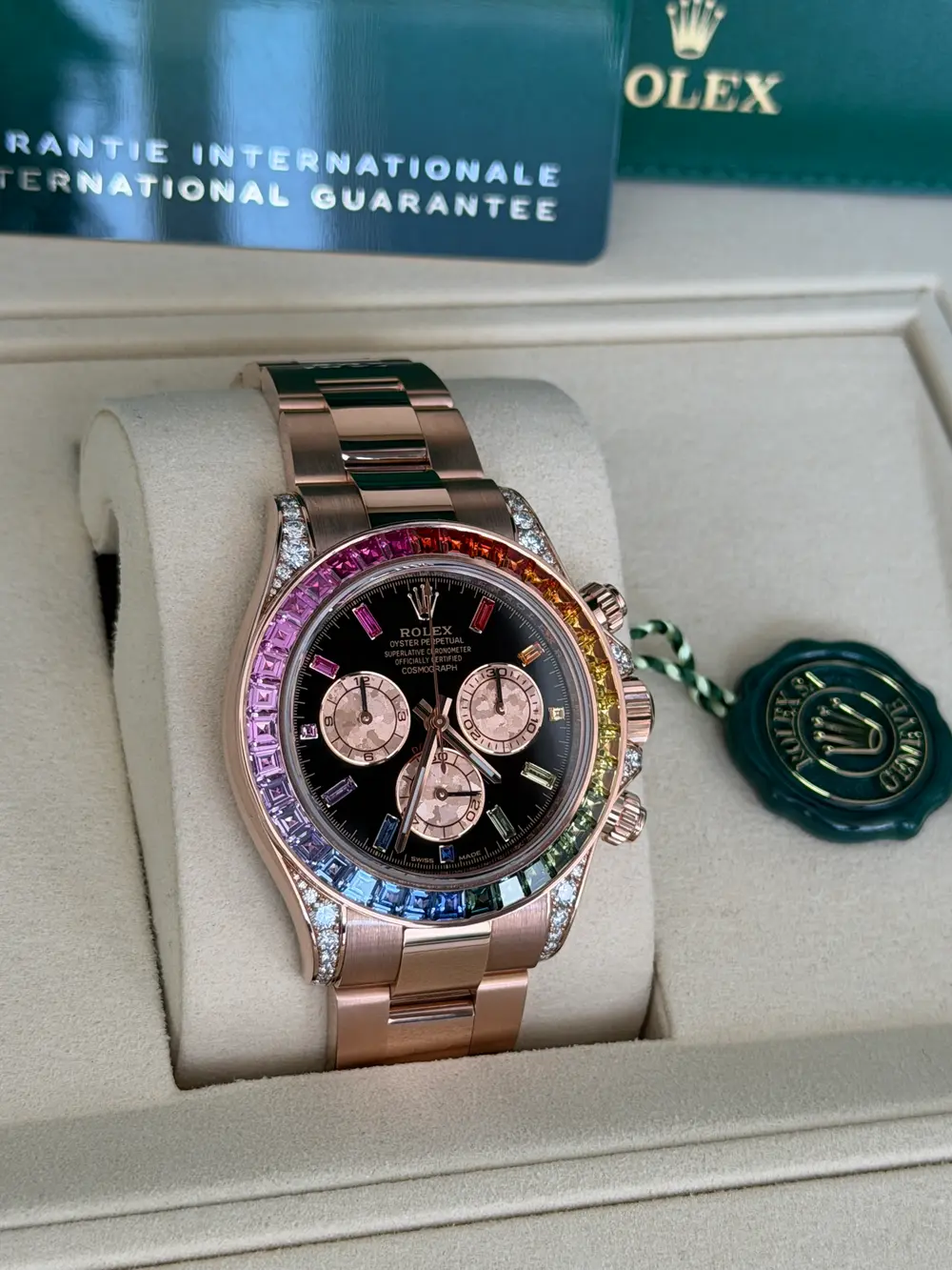 2023 Rolex Daytona Rainbow 18K Everose Gold Watch Ref.116595RBOW