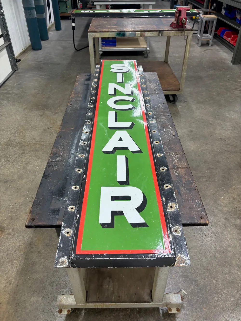 Vintage Sinclair Oil Style Vertical Porcelain Sign for Sale — $1,500