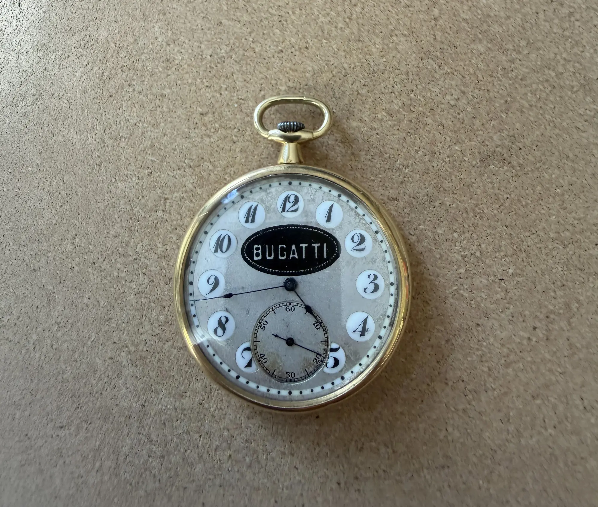 BUGATTI ゴールド 置時計 認証書付き Bugatti Antique 18k Gold Zenith Swiss Pocket Watch — Auction Ended