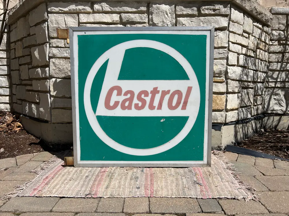 No Reserve Double Sided European Castrol Sign — Sold | PCARMARKET