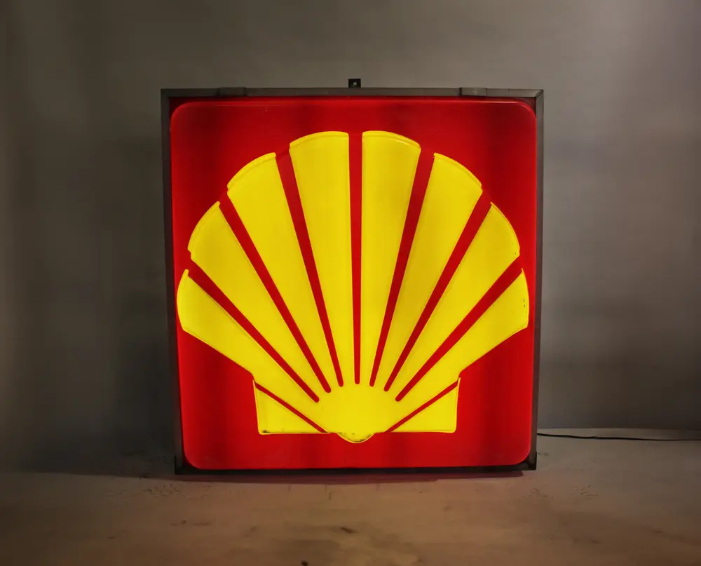 Authentic Large Illuminated Shell Oil Sign — Sold | PCARMARKET