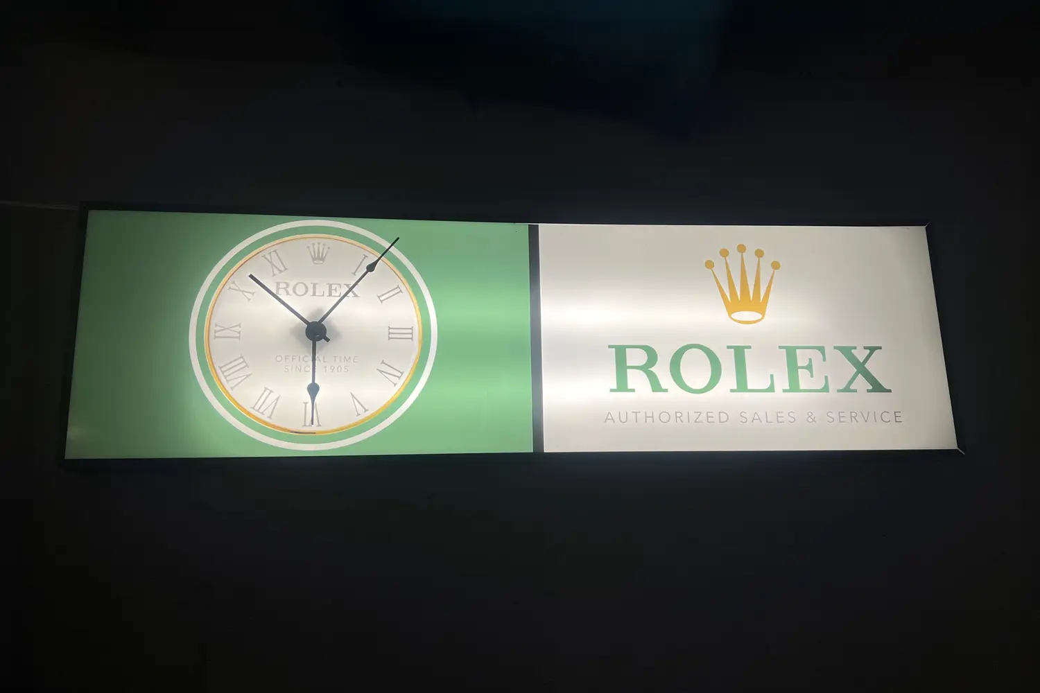 Illuminated Rolex Clock Sign — Auction Ended | PCARMARKET
