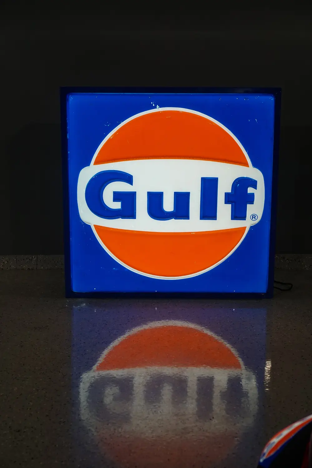 インテリア木製看板GULF OIL検)アドバタイジングSTPUSA60s70s Illuminated 1960S Gulf Oil Sign (48